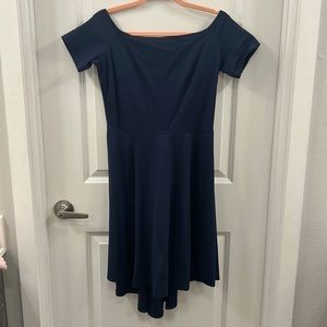 Navy blue high low dress